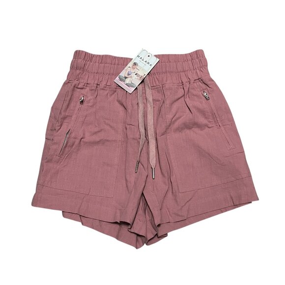 Halara Cotton Front Zipper Pocket Beaded Drawstring Shorts Sz XS Womens Pink - Picture 5 of 7
